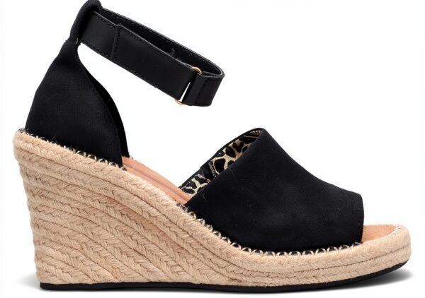 TOMS Marisol Womens Leather Ankle Strap Wedge Sandals-1