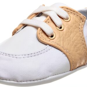 Baby Deer Infant Oxfords Soft Sole Lace Up White Tan-0