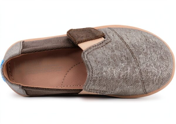 TOMS Girls Slip On Shoes Forged Iron Twill Glimmer-4
