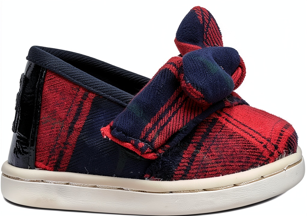 TOMS Baby Girls Canvas Slip On Shoes Elastic Gore Oxfords side profile showing elastic panels and canvas construction