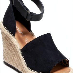 TOMS Marisol Womens Leather Ankle Strap Wedge Sandals-0
