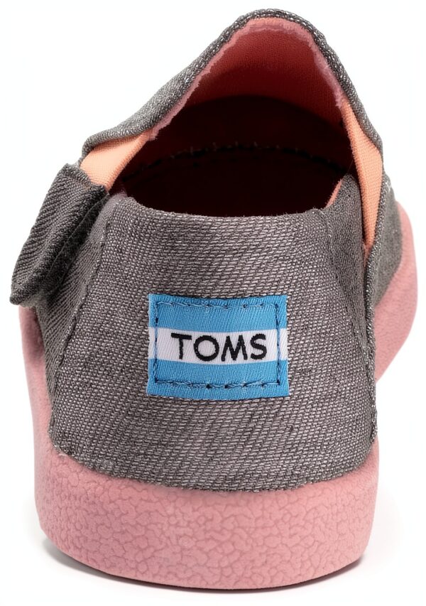 TOMS Girls Slip On Shoes Forged Iron Twill Glimmer-2