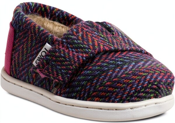 TOMS Baby Girls Slip On Shoes Multi Herringbone Shearling-1