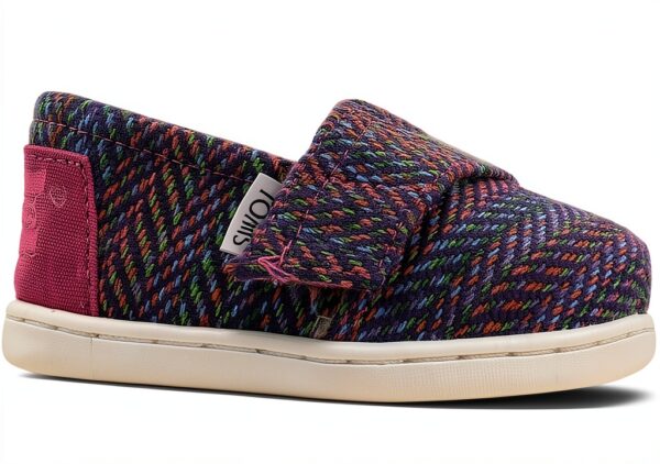 TOMS Baby Girls Slip On Shoes Multi Herringbone Shearling-0