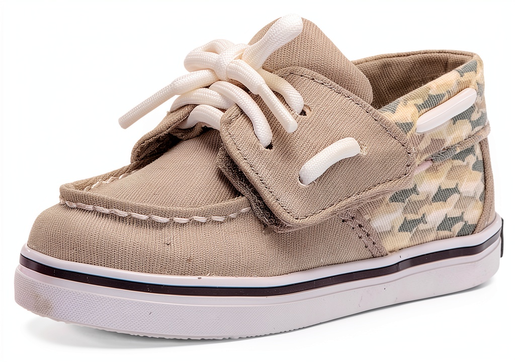 Installing Sperry Infant Oxford Breathable Textile Easy Closure Baby on a wooden floor, showing the easy‑closure strap being pulled over a tiny foot