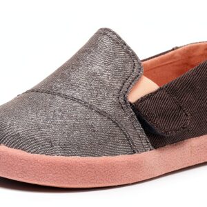 TOMS Girls Slip On Shoes Forged Iron Twill Glimmer-0