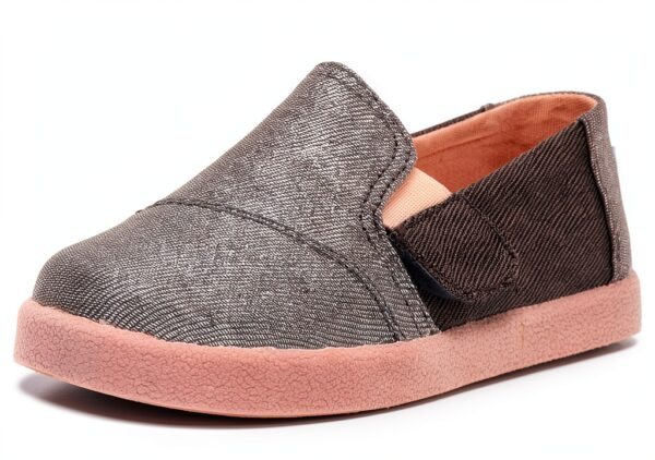 TOMS Girls Slip On Shoes Forged Iron Twill Glimmer-0