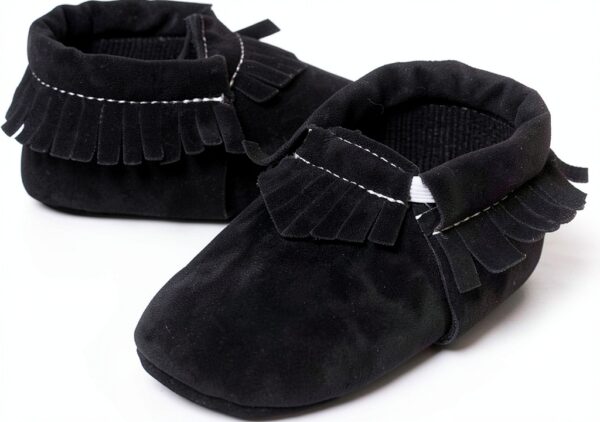 Baby Moccasins Soft Leather Tassel Shoes Infant Toddler-1