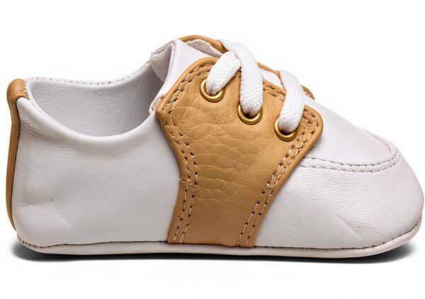 Baby Deer Infant Oxfords Soft Sole Lace Up White Tan-5