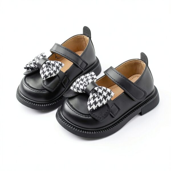 Generic Girls Mary Jane Shoes Black White Pink Infant Dress-1