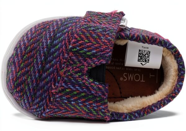 TOMS Baby Girls Slip On Shoes Multi Herringbone Shearling-3