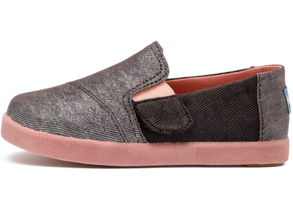 TOMS Girls Slip On Shoes Forged Iron Twill Glimmer-7