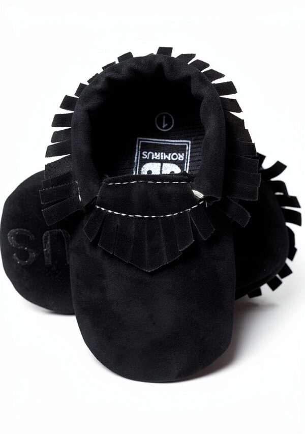 Baby Moccasins Soft Leather Tassel Shoes Infant Toddler-0