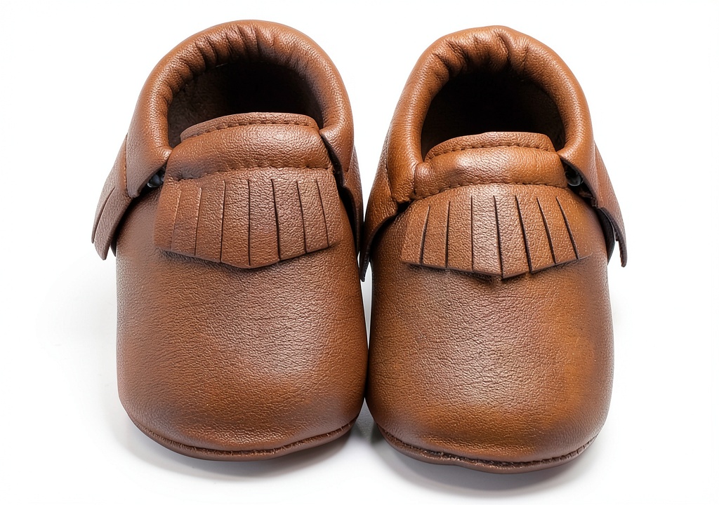 DELEBAO Baby Moccasins Soft Leather Tassel Design Boys Shoes shown on infant feet during play