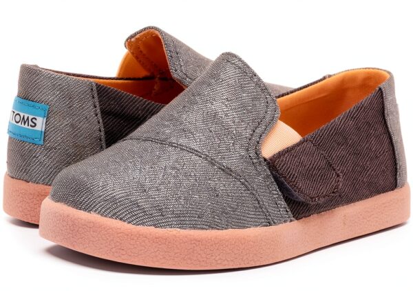 TOMS Girls Slip On Shoes Forged Iron Twill Glimmer-6