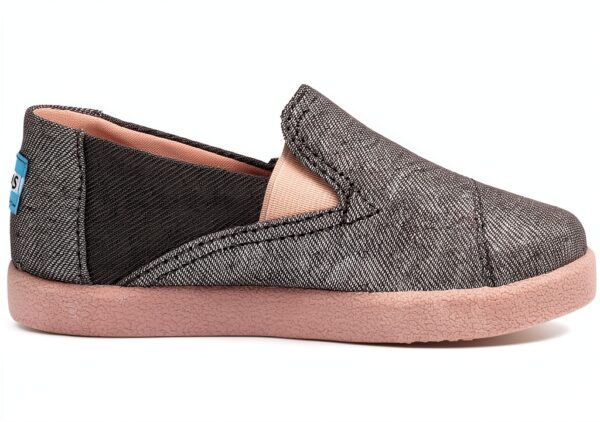 TOMS Girls Slip On Shoes Forged Iron Twill Glimmer-5