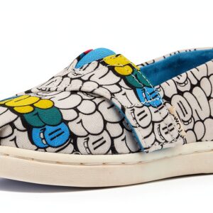 TOMS Kids White Toddler Shoes Girls Casual Rubber Sole-0