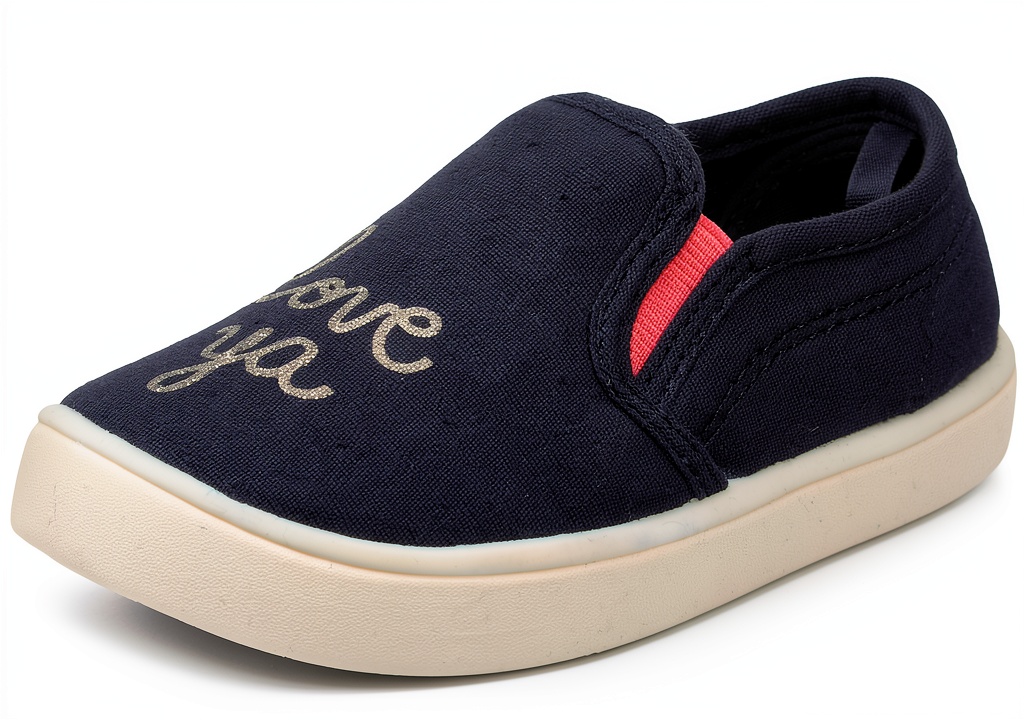Baby girl wearing slip-on flats in a playful setting