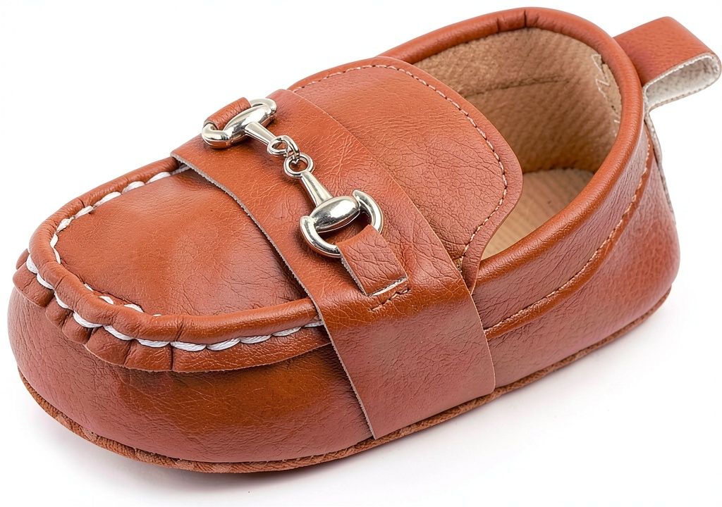 Anrenity baby moccasin shoes showing soft sole and design