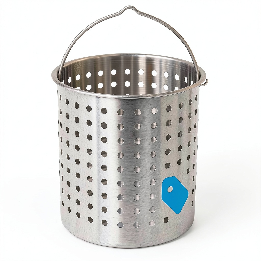 Bayou Classic B300 aluminum basket in a turkey fryer setup