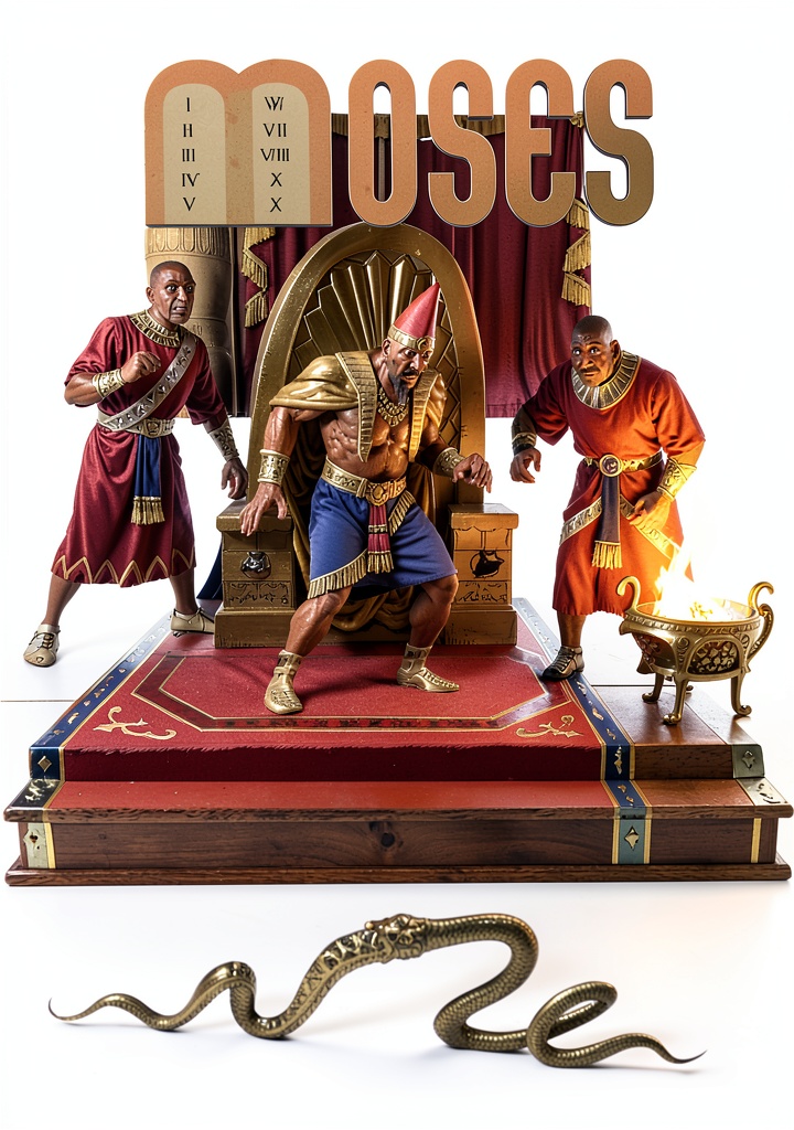 'Moses graphic novel cover showing dramatic biblical scenes'