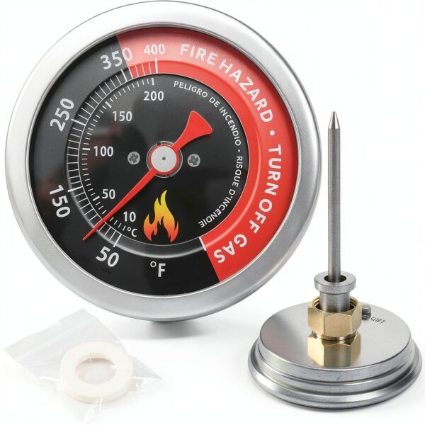 GlowGeek Deep Fryer Thermometer Stainless Steel-0