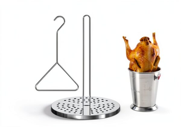 STRAODTIC Stainless Steel Turkey Fryer Kit with Vertical Rack Drip Pan-1