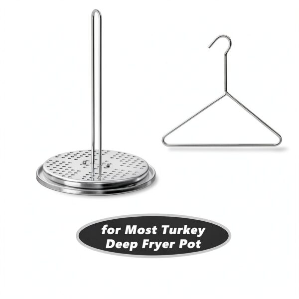 Turkey Fryer Stand SafBbcue Stainless Steel Polished 13x9.5 Inch Rack-1