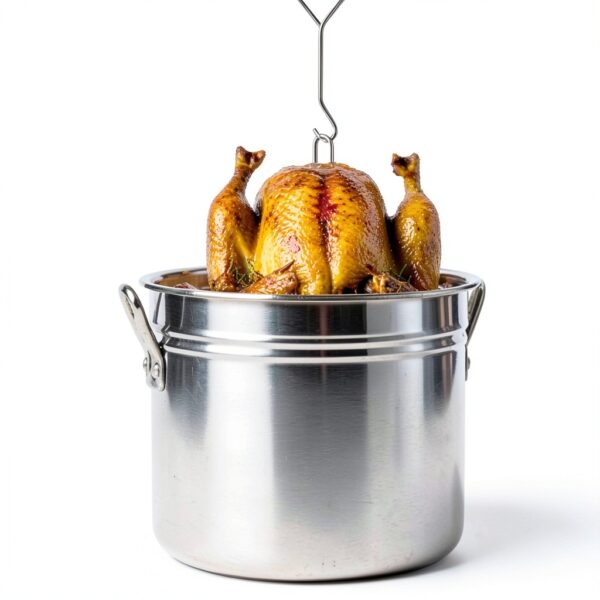 STRAODTIC Stainless Steel Turkey Fryer Kit with Vertical Rack Drip Pan-6