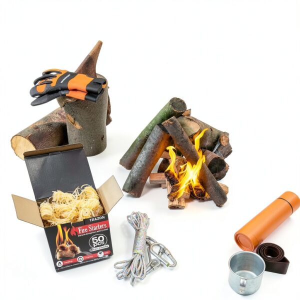 TRAZON Fire Starter Cubes for BBQ Campfire Grill 007 Model Long Burn-6