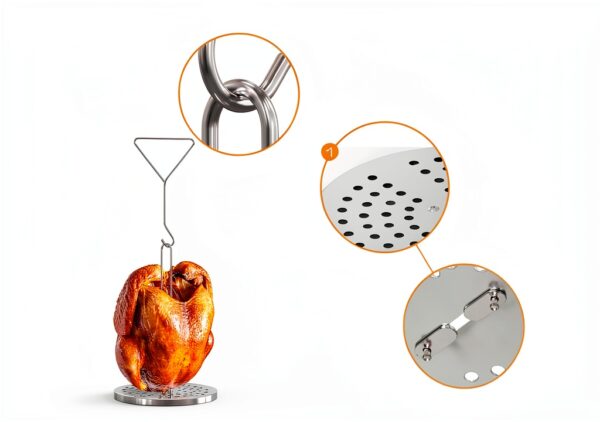 STRAODTIC Stainless Steel Turkey Fryer Kit with Vertical Rack Drip Pan-3