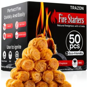 TRAZON Fire Starter Cubes for BBQ Campfire Grill 007 Model Long Burn-0