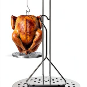 STRAODTIC Stainless Steel Turkey Fryer Kit with Vertical Rack Drip Pan-0