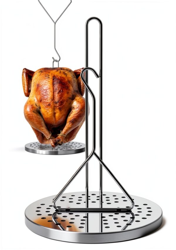 STRAODTIC Stainless Steel Turkey Fryer Kit with Vertical Rack Drip Pan-0