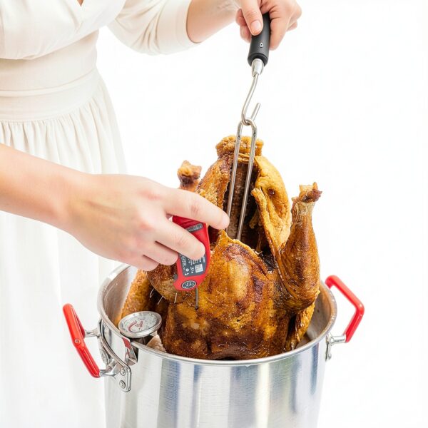 Turkey Fryer Stand SafBbcue Stainless Steel Polished 13x9.5 Inch Rack-8