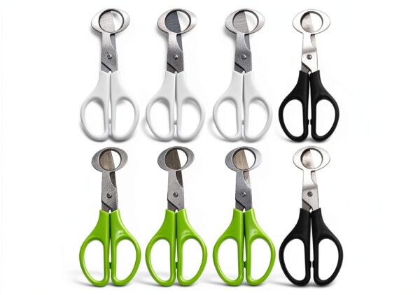 Quail Egg Cutter Scissors 12 pcs Steel XINMEIWEN Black/White/Grass-0