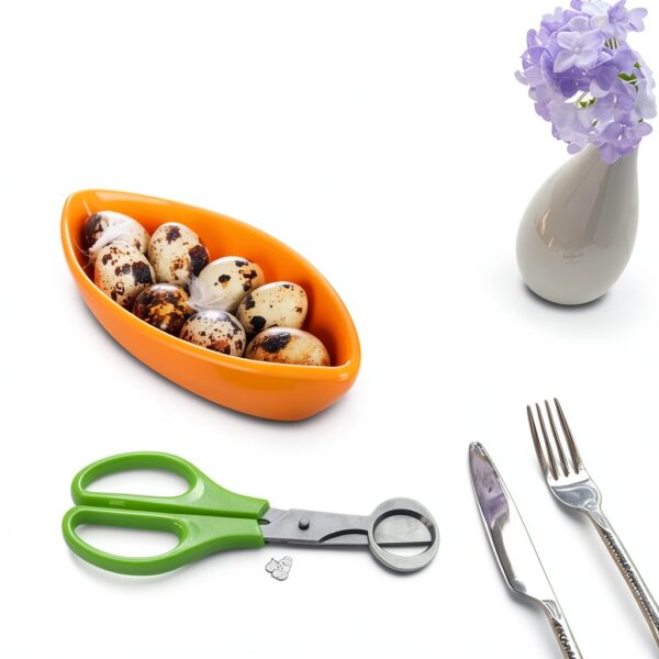 Quail Egg Cutter Scissors 12 pcs Steel XINMEIWEN Black/White/Grass-5
