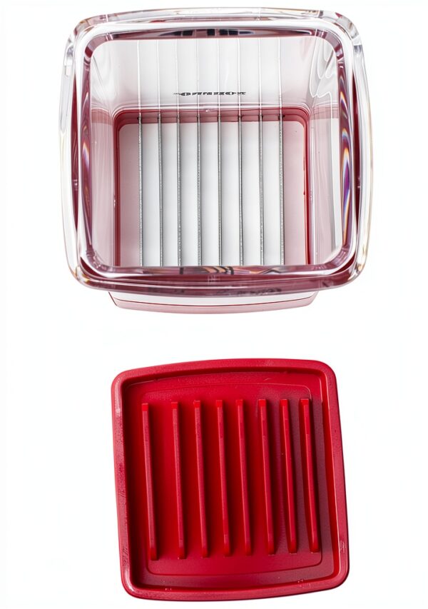Norpro Speed Slicer with Push Plate, Red, 3"L x 3"W x 4.25"H-4