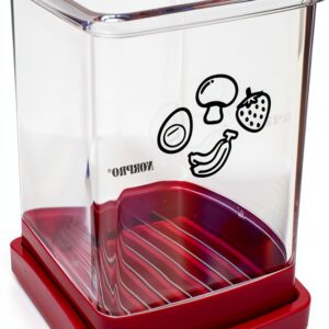Norpro Speed Slicer with Push Plate, Red, 3"L x 3"W x 4.25"H-0