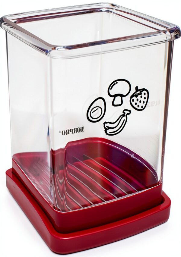 Norpro Speed Slicer with Push Plate, Red, 3"L x 3"W x 4.25"H-0