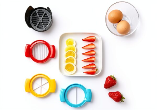 4-in-1 Stainless Steel Egg Slicer for Hard Boiled Eggs, Fruits & More – Effortless Egg Cutter for Salads, Sandwiches, Charcuterie Boards – (Perfect for Strawberries, Bananas, Grapes)-6