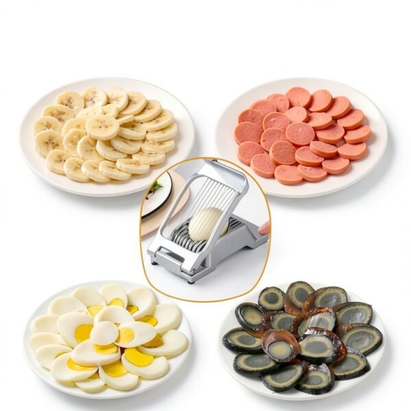 Aluminum Alloy Egg Slicer Multi Function QDQ0001 Silver Portable-4