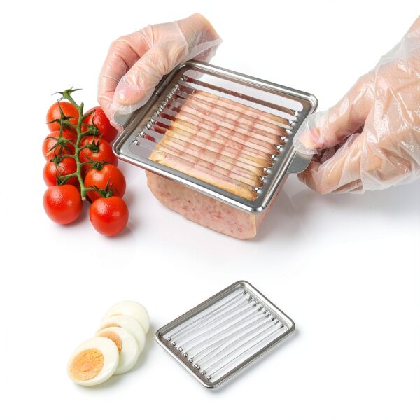 Luncheon Meat Slicer, 304 Stainless Steel Cutter for SPAM, 10 Slices，Solid and Durable-2