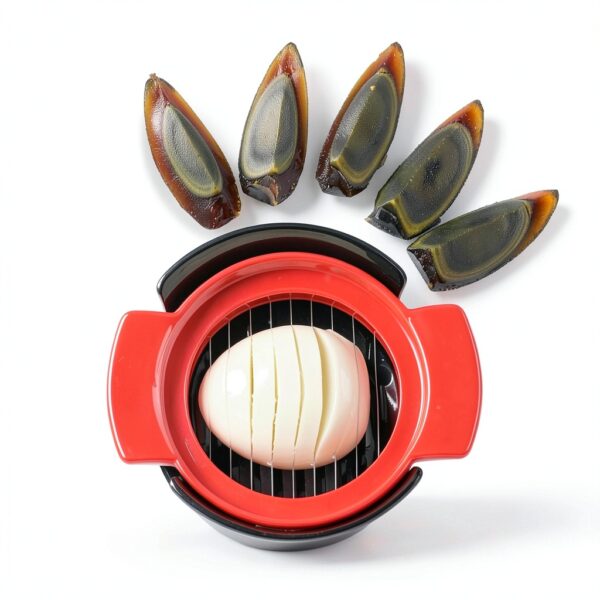 4-in-1 Stainless Steel Egg Slicer for Hard Boiled Eggs, Fruits & More – Effortless Egg Cutter for Salads, Sandwiches, Charcuterie Boards – (Perfect for Strawberries, Bananas, Grapes)-3