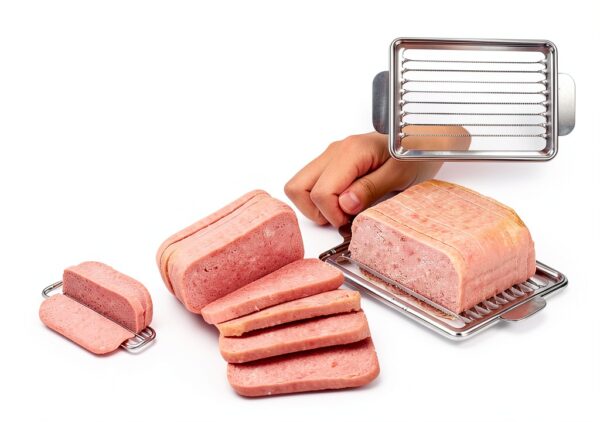 Luncheon Meat Slicer, 304 Stainless Steel Cutter for SPAM, 10 Slices，Solid and Durable-1