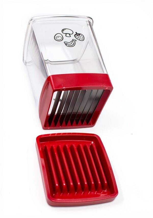 Norpro Speed Slicer with Push Plate, Red, 3"L x 3"W x 4.25"H-8