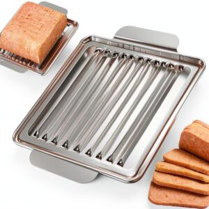 Luncheon Meat Slicer, 304 Stainless Steel Cutter for SPAM, 10 Slices，Solid and Durable-0