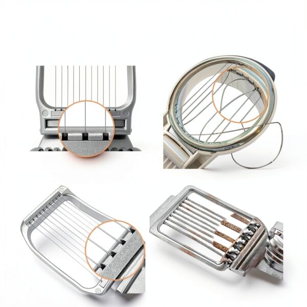 Egg Slicer for Hard Boiled Eggs Heavy Duty Fruit Egg Cutter with Stainless Steel Wire-3