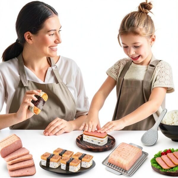 Luncheon Meat Slicer, 304 Stainless Steel Cutter for SPAM, 10 Slices，Solid and Durable-4