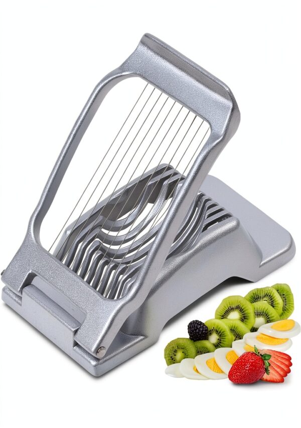 Egg Slicer for Hard Boiled Eggs Heavy Duty Fruit Egg Cutter with Stainless Steel Wire-0